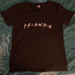 BLACK SHORT SLEEVE “friends” T-SHIRT